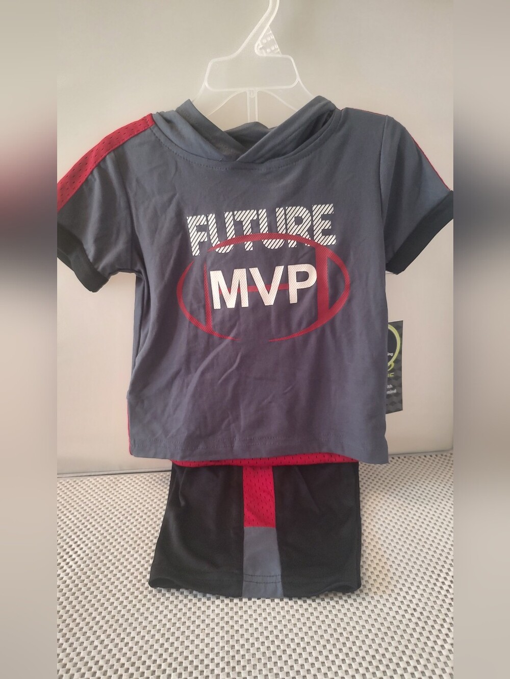 Athletic Works shirt & shorts set Boys size 18 months Future MVP NWT Gray/Black
